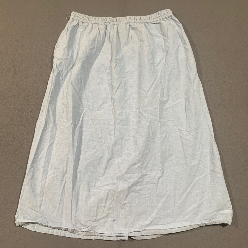 Bobbie Brooks Woman Light Blue Cotton Button Front Midi Skirt 20W BB0327W - Picture 5 of 5